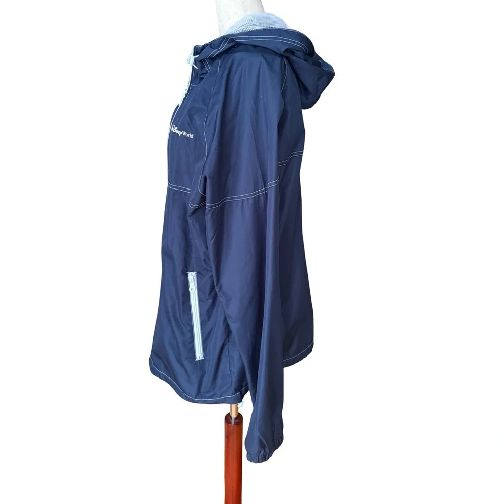 NWOT Walt Disney Windbreaker Men’s Medium Blue White Mesh Lined Zip Jacket - Picture 2 of 10